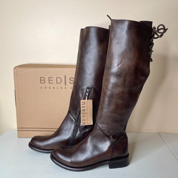 BED STU Manchester Distressed Leather Riding Boots BEDSTU Size 8 - Picture 1 of 16